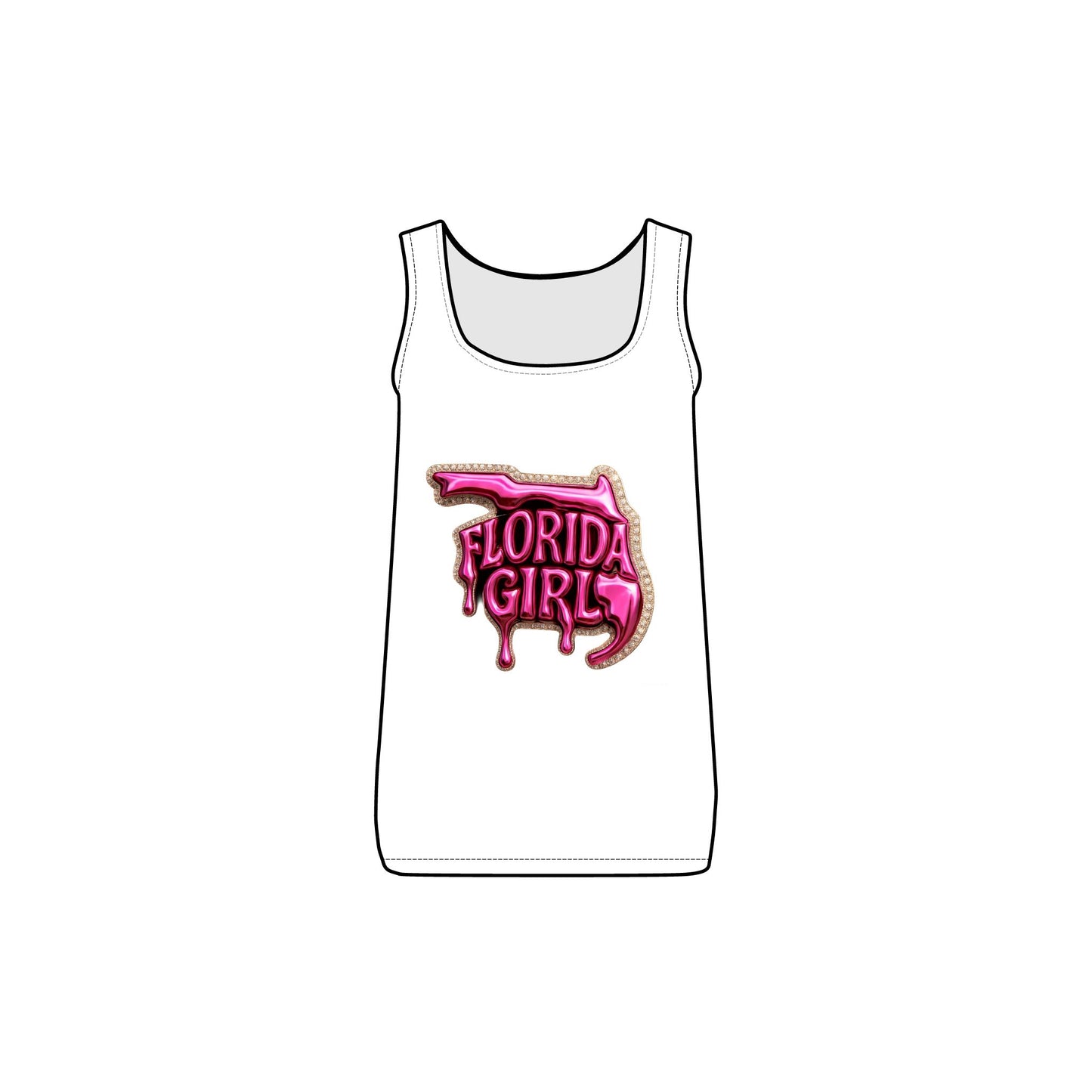 Florida Girl Women's Baby Rib Tank - Summer Style, Beach Wear, Casual Outing, Gift for Her, Vacation Essential