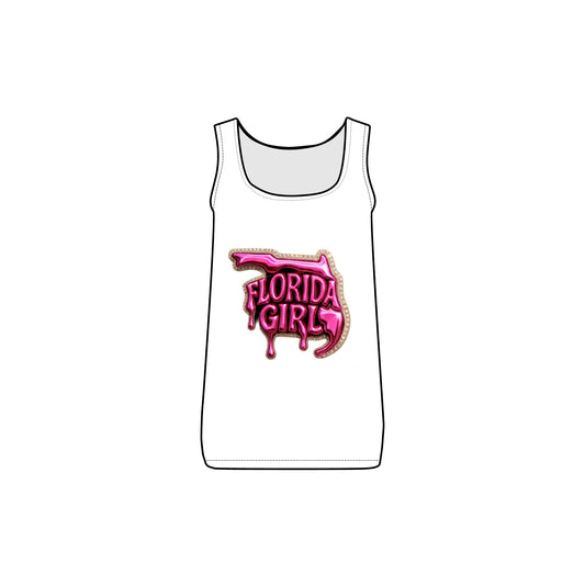 Florida Girl Women's Baby Rib Tank - Summer Style, Beach Wear, Casual Outing, Gift for Her, Vacation Essential